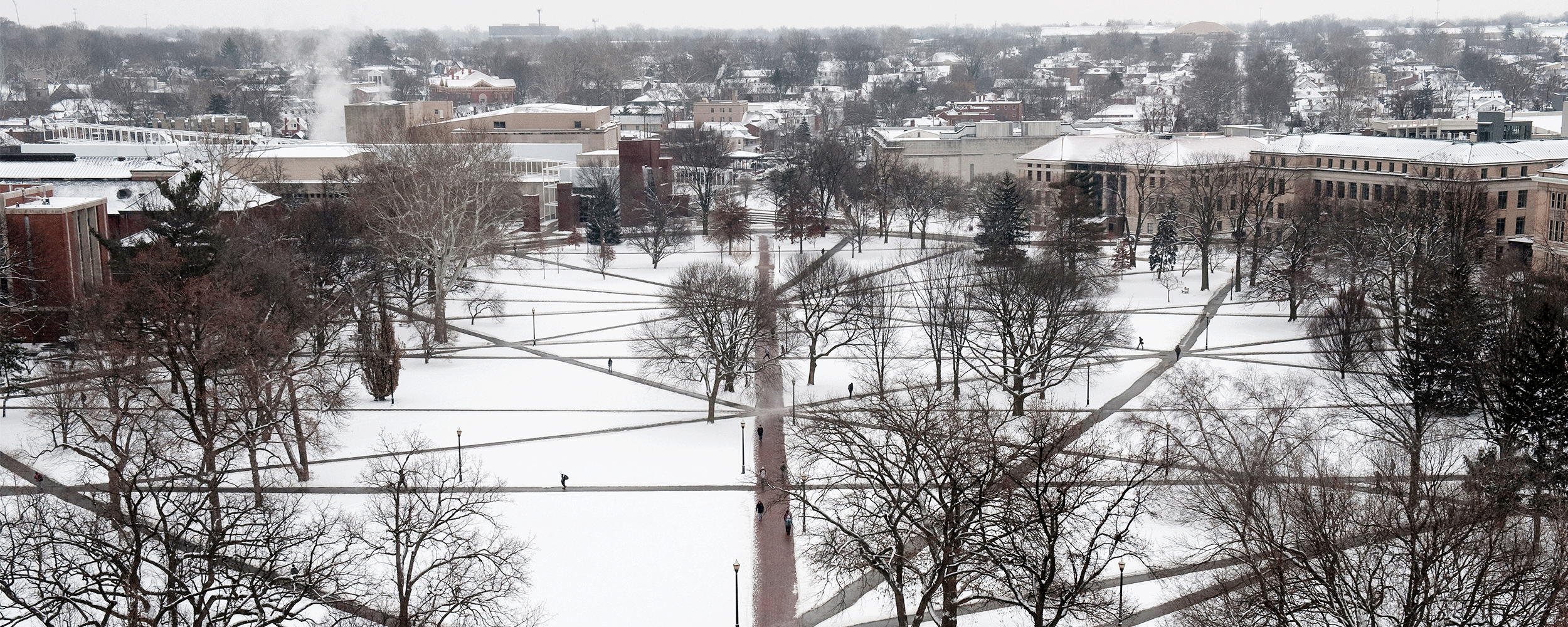 Photo of Ohio State oval covered in snow