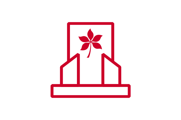 Memorial icon with buckeye leaf