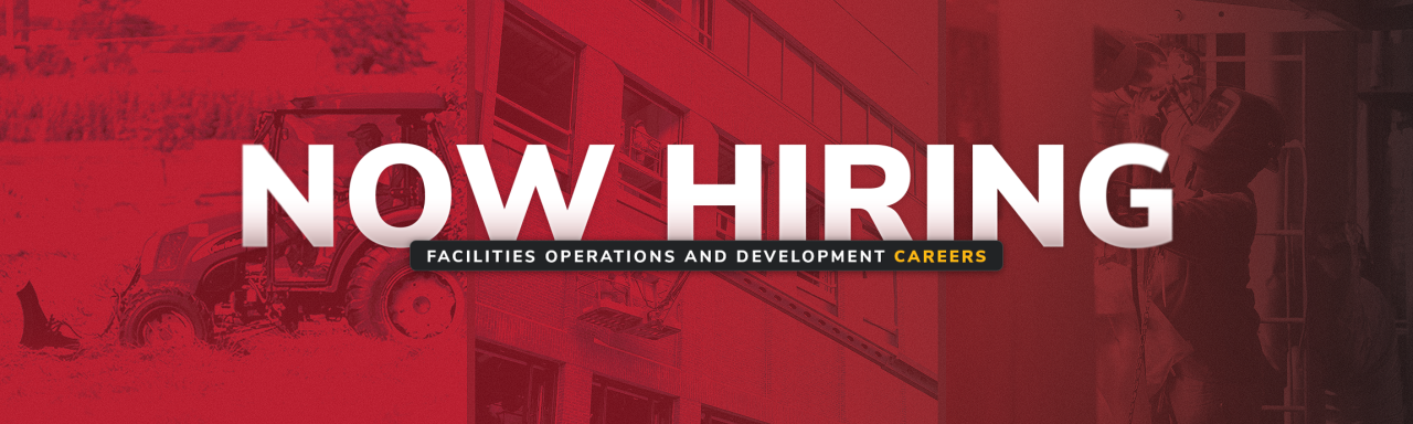 Banner with Now Hiring text