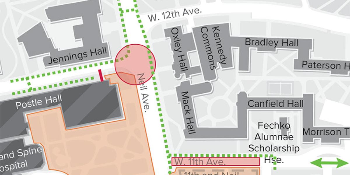 a map showing the area of impact