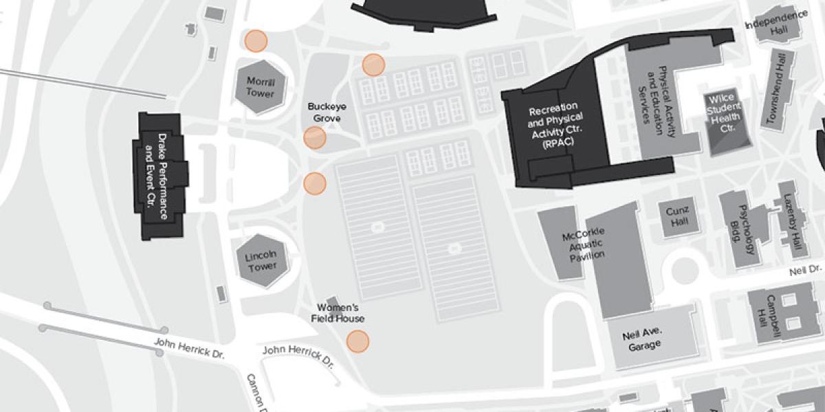 a map showing the area of impact