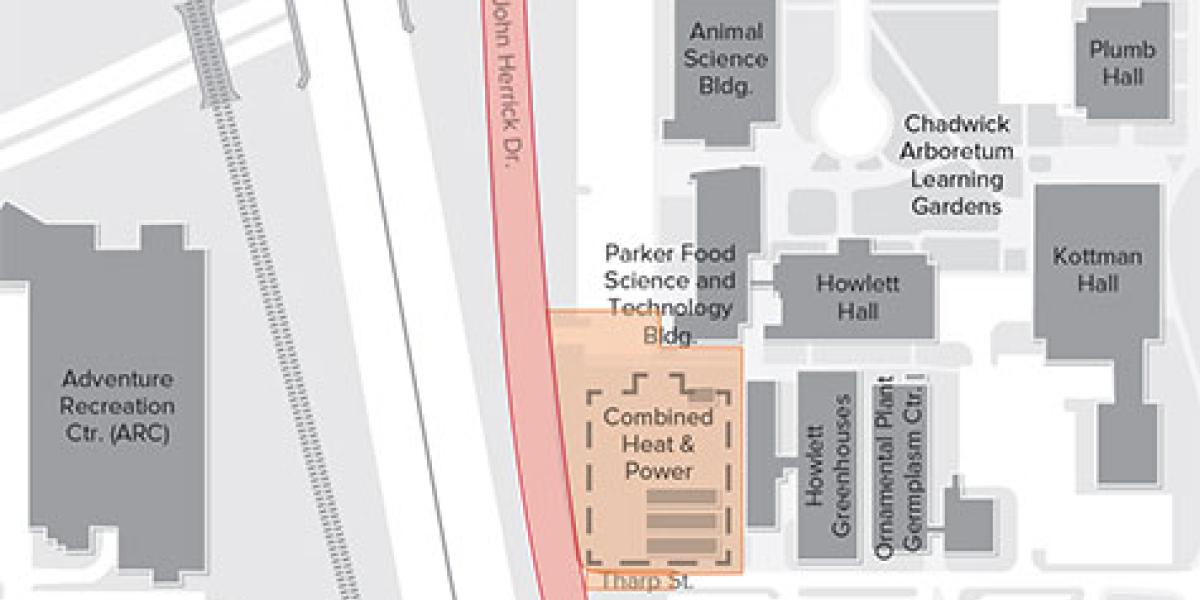 map showing area of impact