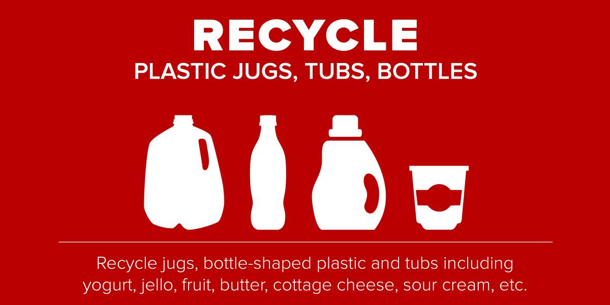 Recycle tubs and jugs graphic