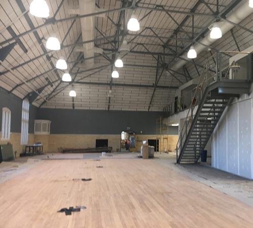 The interior of Pomerene under construction.