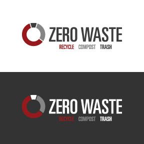 Color variations for the zero waste graphic with tagline