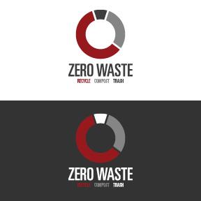 Color variations for the vertical zero waste graphic with tagline