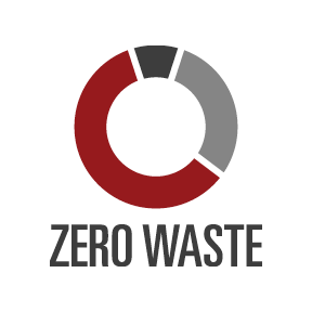 A pie chart circle with the words Zero Waste underneath