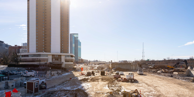 construction along Cannon Dr