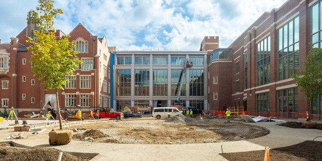 Photo of construction on the Interdisciplinary Health Sciences Center