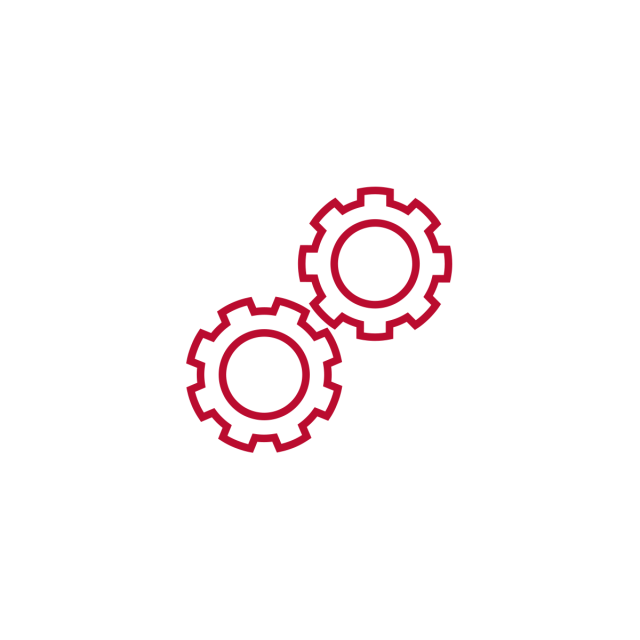 Icon of a gear and wrench that represents a service category