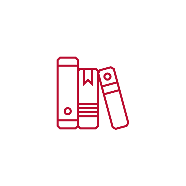 Icon of books that represents the vendor resources category