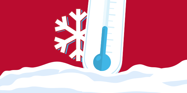 Graphic of a thermometer and snowflake