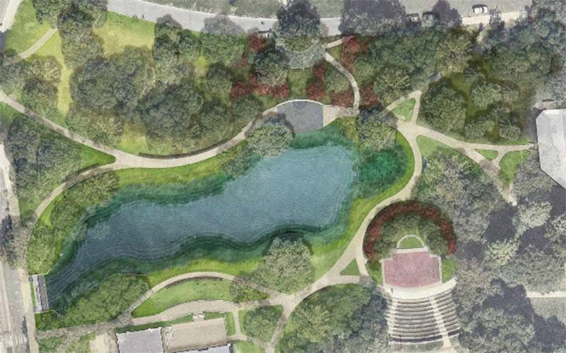 Ariel view of Mirror Lake.