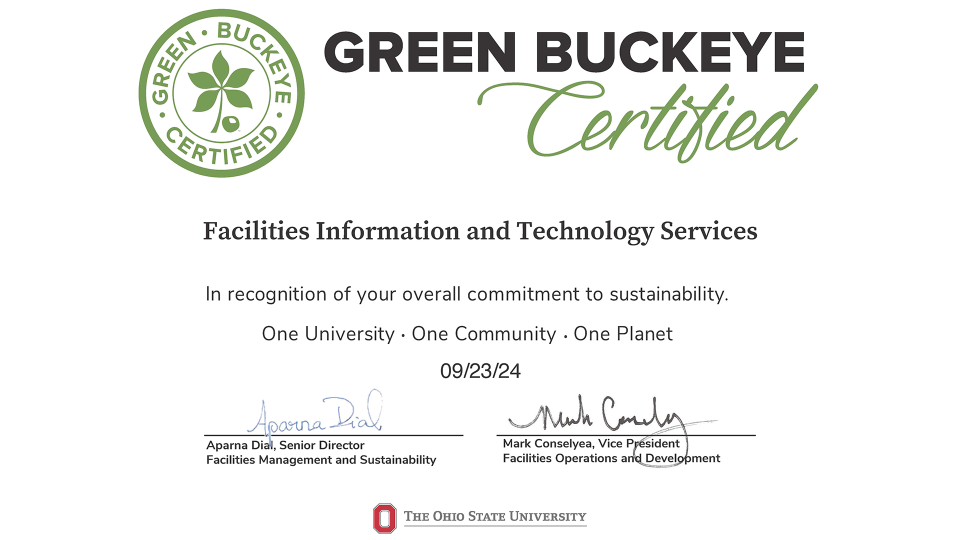 Green Buckeye Certification FITS