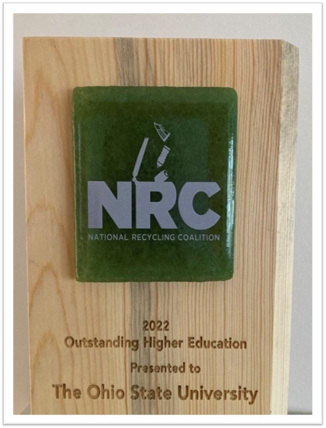 A wooden plaque given to Ohio State by the NRC.