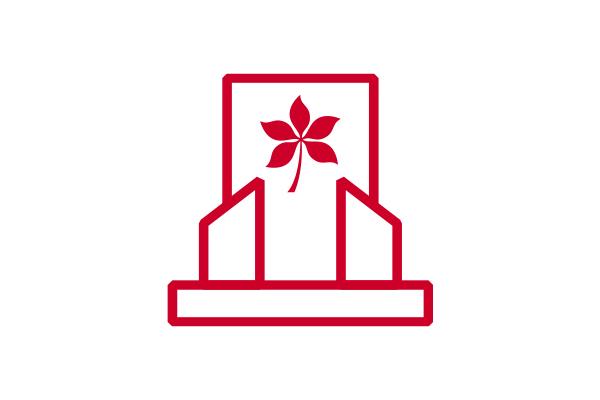 Memorial icon with buckeye leaf