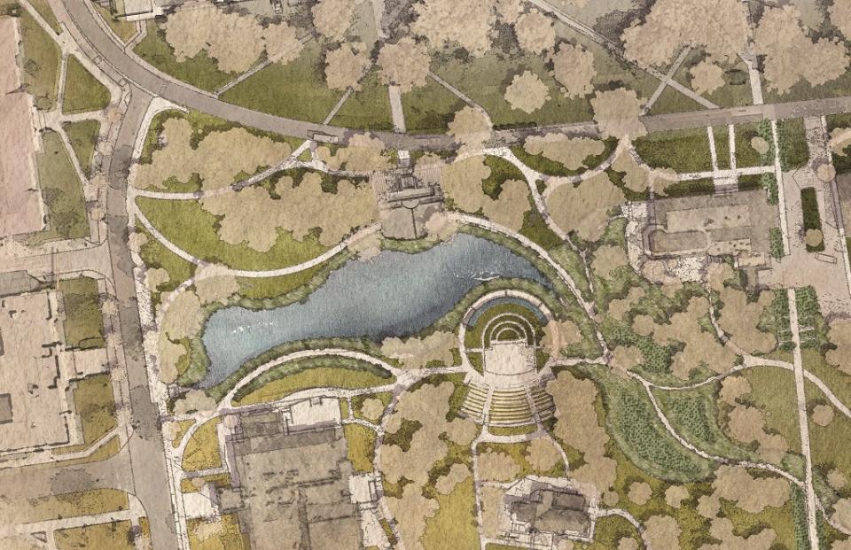 Illustration of mirror lake area.