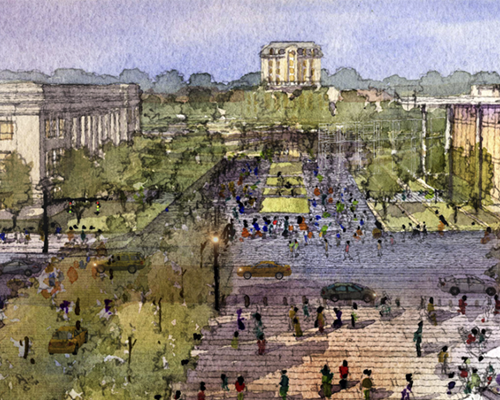 Drawing of future plans for Ohio State's campus.