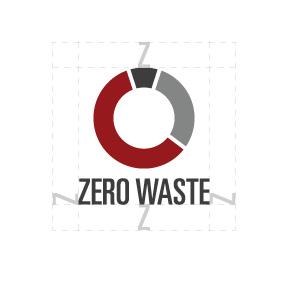 Vertical zero waste graphic defined by clear space