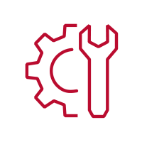 Icon of a gear and wrench